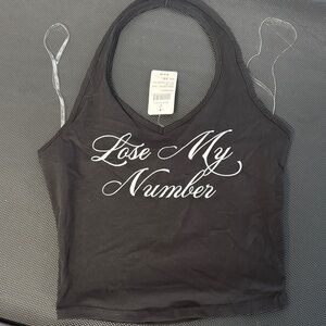 Black Graphic Crop Top